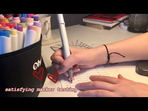 [ASMR] testing ohuhu alcohol markers !! satisfying marker sounds and rambles