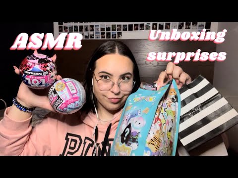 ASMR Tapping & Scratching Unboxing Surprise Bags Haul & Whispering Vlog