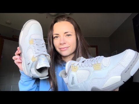 ASMR ▫️ Air Jordan 4 Photon Dust Review (Tapping Triggers, Whispers)