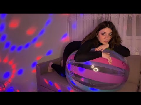 ASMR | Playing with Jumbo Beachball | Inflating (and Spit Painting ) 💜💜