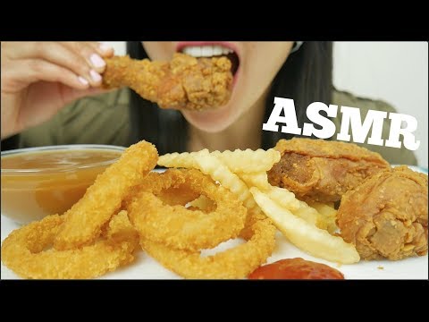 ASMR CHURCH'S CHICKEN Onion Rings Fries Gravy (BEST CRUNCHY EATING SOUND) No Talking | SAS-ASMR
