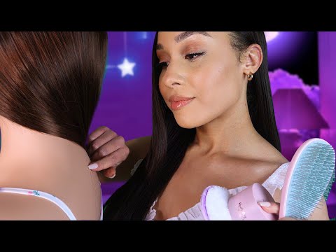 ASMR Friend Pampers You At Sleepover 💆🏻‍♀️ Plays With Your Hair, Does Your Skincare & Back Tracing
