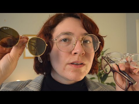 ASMR Glasses Fitting | Personal Attention, Leather Tapping & Helping Try On Your First Pair