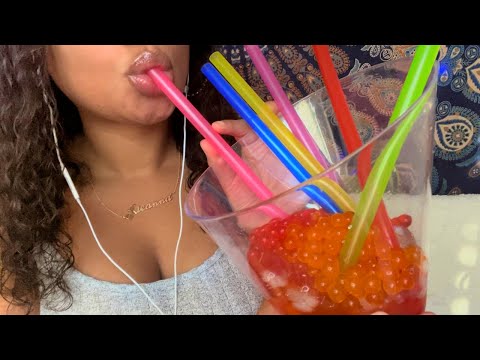 ASMR | Drinking Boba With Carbonated Water🧋 Drinking Sounds