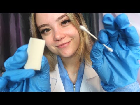 ASMR EAR CLEANING & MEDICAL EXAMINATION! Doctor Roleplay, Gloves, Light, Tweezers, Q-Tips