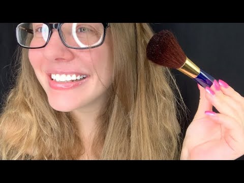 ASMR Brushing Your Face & Positive Affirmations (Visual Triggers)