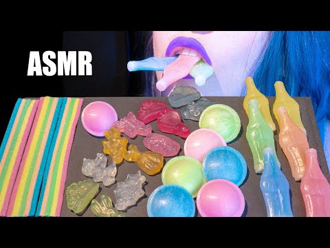 ASMR: WAX CANDY BOTTLES, FLYING SAUCERS, RAINBOW BELTS, GUMMY CANDY | Rainbow Candy🍭 [No Talking|V]😻
