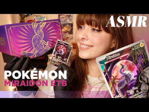 ASMR 💟 Pokemon TCG Miraidon ETB Unboxing 𝔾𝕚𝕧𝕖𝕒𝕨𝕒𝕪!  💟 Whispered Card Opening with gloves!~