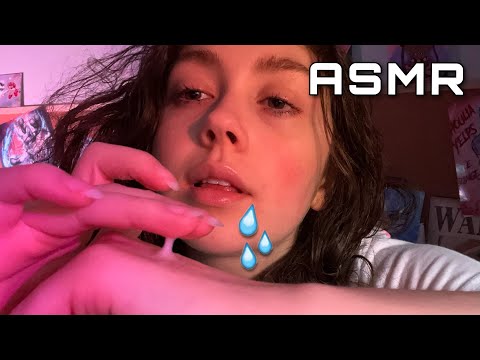 ASMR | A Very Spitty Spit Painting and Spit Visualizations ( mouth sounds, personal attention + )