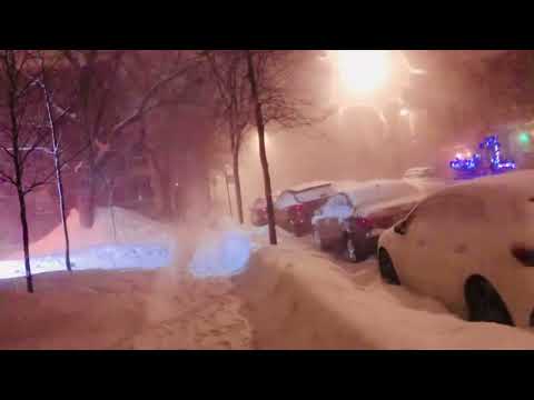 ASMR Happily walking in snow storm relaxing
