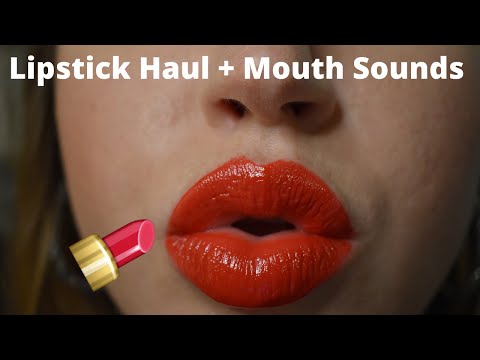 ASMR || LIPSTICK HAUL + mouth sounds
