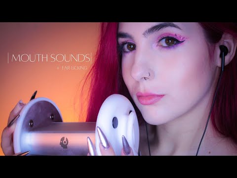 ASMR Mouth Sounds + Slow Ear Licking