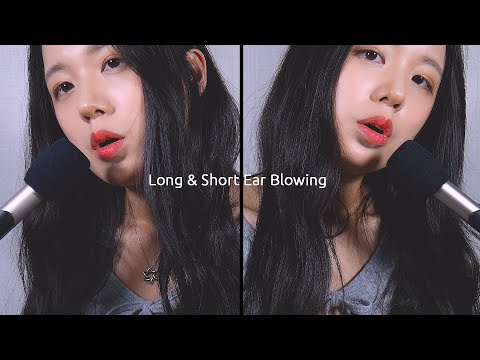 ASMR Ear Blowing Long & Short | Foam mic | Rode nt5 | Deep Breathing | Twin ASMR (No Talking)