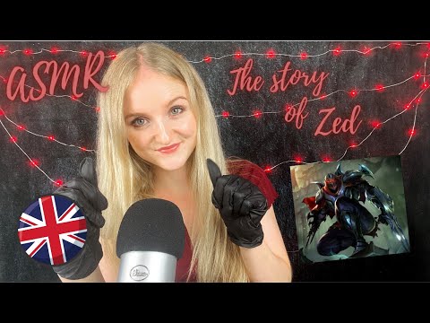 [ASMR] THE STORY OF ZED 🩸 (League of Legends) Glove Sounds & Paper Cutting - English Version