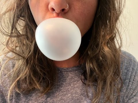 ASMR Soft Spoken Ramble, Gum Chewing/Snapping, Blowing Bubbles