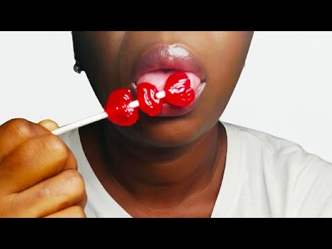 ASMR sonidos de boca 👄 con una paleta de labios 💋 rojos Lollipop |MOUTH SOUNDS 👂😴💤 Luna 🌙 asmr