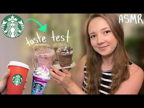 ASMR Starbucks Coffee TASTE TEST ~ trying SO many different drinks ☕️ (whispered)