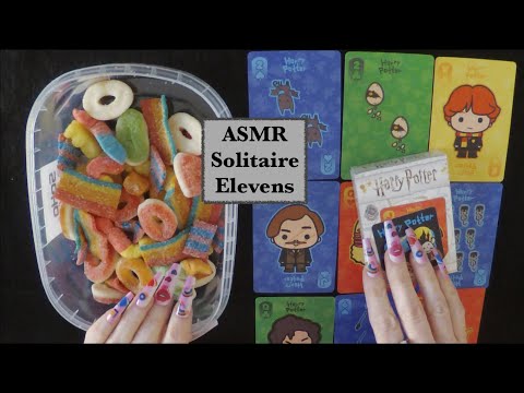 ASMR Gummy Candy Eating & Solitaire Elevens | Whispered, Tapping