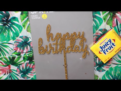 Spitz Cake Topper Happy Birthday ASMR Chewing Gum / Tapping Triggers
