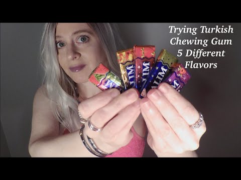 ASMR Trying Turkish Chewing Gum | 5 Flavors | Whispered Review