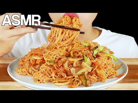 ASMR SPICY COLD NOODLES BIBIMGUKSU *BIG BITES* [Korea Grandma's Recipe] EATING SOUNDS MUKBANG