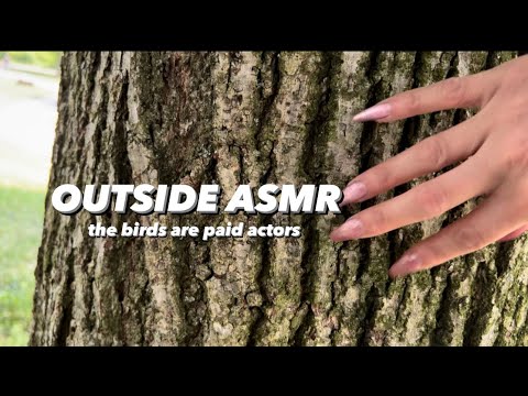 ASMR Outside - scratching and tapping (concrete, trees, outside random things)