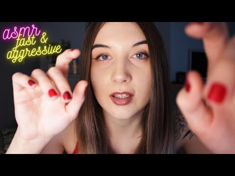 ASMR| FAST & AGGRESSIVE HAND MOVEMENTS, MOUTH SOUNDS