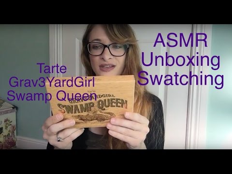 ASMR Tarte Grav3YardGirl Swamp Queen Makeup Unboxing and Swatching