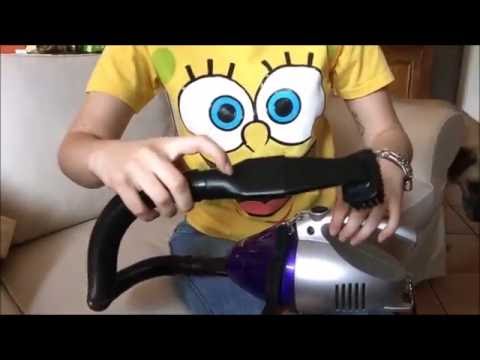 ASMR Vacuuming the couch, broom and hands