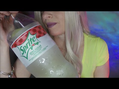 ASMR Gum Chewing, Soda Drinking, Whispered Ramble: All About Me | Trying Sprite Spiced Cranberry