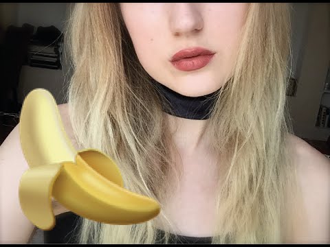 ASMR Eating A Banana ♥ Eating Sounds ♥ Lipstick ♥ Vegan Friendly