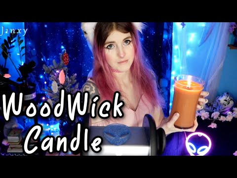 ASMR | Crackly wood wick candle sounds (with tapping and light talking)