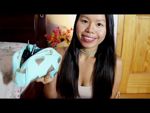 ASMR What's In My Makeup Bag 2 (TAPPING ON MAKEUP PRODUCTS, SHOW & TELL) Let me ramble you to SLEEP!