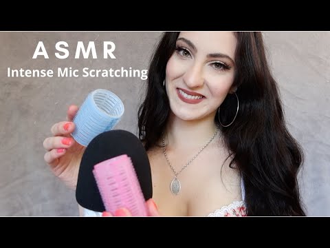 ASMR Intense Mic Scratching with Hair Rollers (Tingly Deep Brain Massage / Sticky Sounds)