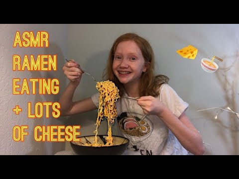 [ASMR] Ramen Noodle Eating | TONS OF CHEESE
