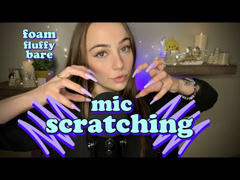 ASMR The Perfect Mic Scratching Video 💆‍♀️💖 deep foam, delicate bare, sleepy fluffy 💖💆‍♀️