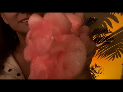ASMR Face Cleaning w/ Washcloth, Dishcloth, Bath Sponge & Thumb Licking 👅 [ REQUESTED ]