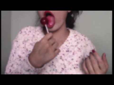 ASMR Binaural Lollipop Eating Sounds Whisper  Cherry Candy! 🍒🍭