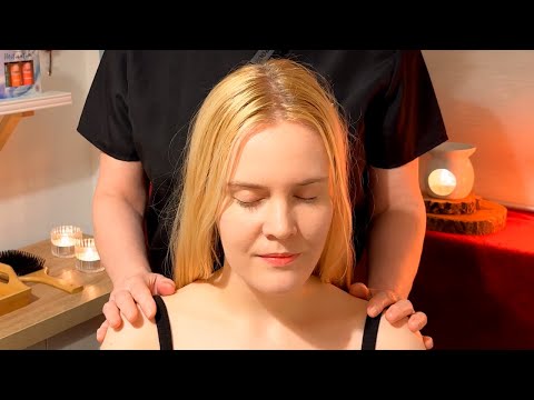 ASMR face, scalp and neck massage with aroma oils (Unintentional ASMR, real person ASMR)