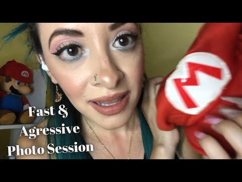 ASMR| Fast and aggresive triggers (photo session) (Tapping, hand movements, mouth sounds)