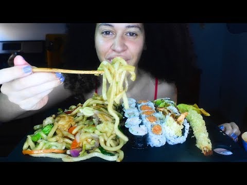 ASMR Sushi and Noodle Japanese Feast! *MUKBANG*