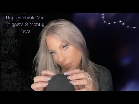 ASMR- Unpredictable Mic 🎙 Triggers And Monthly Favs (Skin care, Makeup, Amazon Picks)