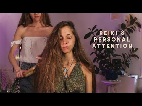 ASMR REIKI | energy balancing & personal attention | hand movements, hair brushing, soft spoken