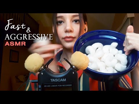 ASMR EN ESPAÑOL / FAST& AGGRESSIVE + CRISPY SOUNDS / Playing with the packing peanuts ♥