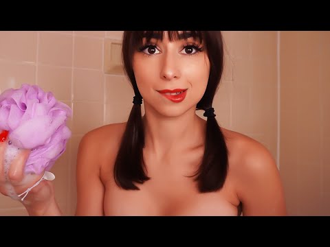 ASMR SHOWER WITH ME! 🚿 wet water sounds & soapy triggers to make you tingle & sleep