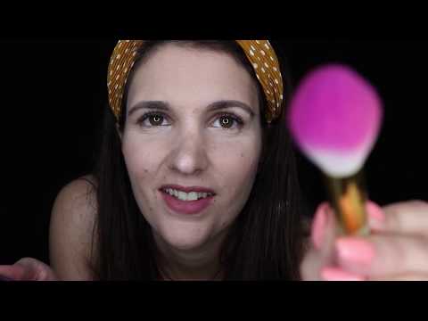 ASMR Doing your makeup roleplay 💝💄 (tingly face brushing, face touching, personal attention)