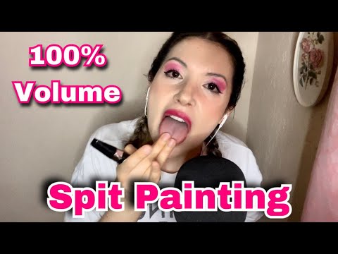 ASMR Spit Painting on You - Wet Mouth Sounds / 100% Volume | Sonidos de Boca