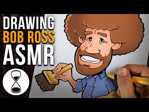 BOB ROSS - Godfather of ASMR | Softly Spoken Drawing Tutorial