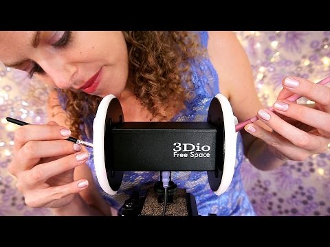 Tinglegasms! ASMR Ear Cleaning & Ear Massage Brushing, Makeup Brushes, Tapping, Feathers, Ear Muffs