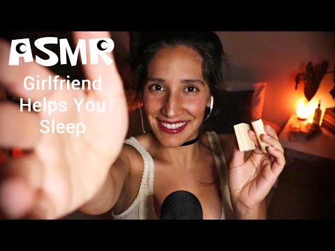 ASMR Girlfriend Helps You Sleep | Heartbeat | Whispering | Wood Blocks